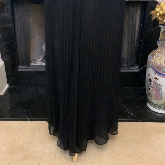 NWT “Addison Evenings” blk chiffon lined pleated evening palazzo pants. - Picture 3 of 6